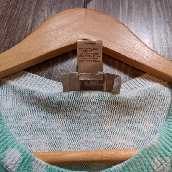 EUC Petite (PXXS) - LOFT PETITE Mint Cardigan w/ Dots - Picture 4 of 5